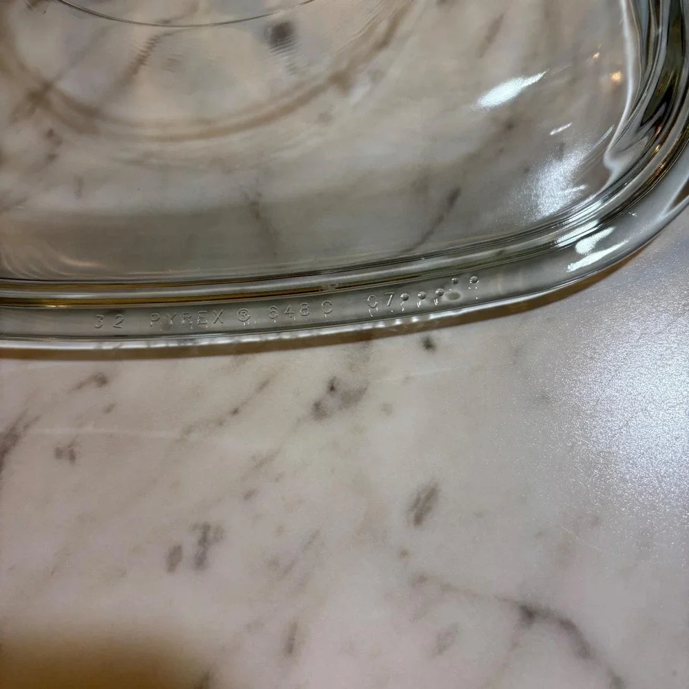 Vintage Pyrex 548-C ClearGlass Replacement Lid for 1.25 Qt Square Casserole Dish